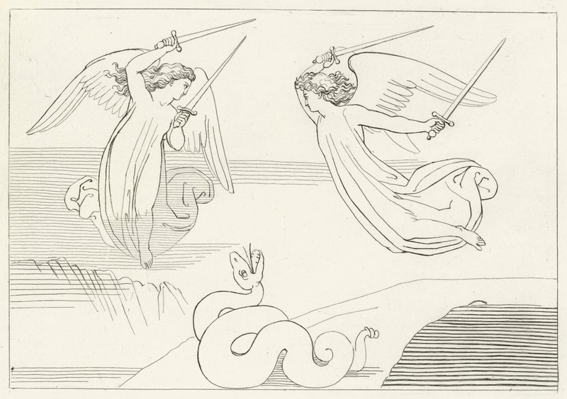 La valle, Purgatorio, Canto 8 da John (after) Flaxman