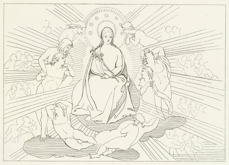 La Vergine Maria, Paradiso, Canto 31 (incisione) da John (after) Flaxman