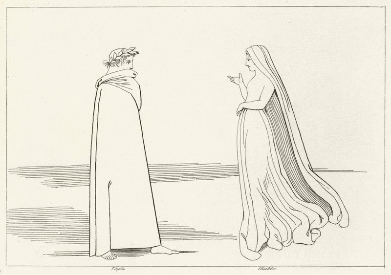 Virgilio e Beatrice si incontrano, Inferno, Canto 2 (incisione) da John (after) Flaxman