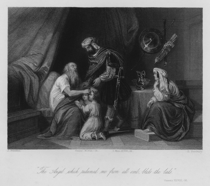 Giacobbe benedice Efraim e Manasse, Genesi XLVIII da John (after) Gilbert