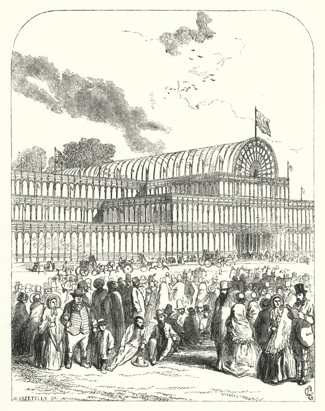 Il Crystal Palace a Hyde Park, Londra, sede della Grande Esposizione del 1851, progettato da Joseph Paxton e Charles Fox da John (after) Gilbert