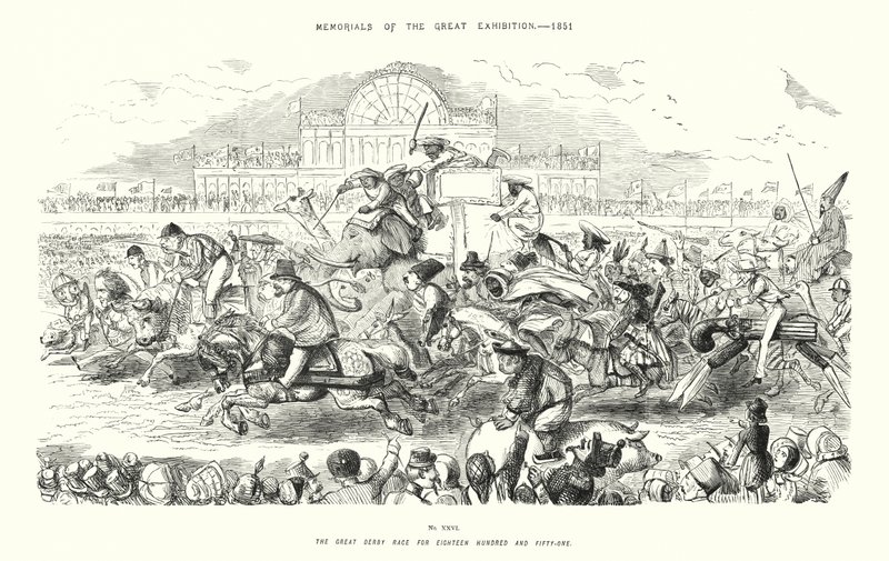 Memoriali della Grande Esposizione del 1851, La grande corsa di Derby del 1851 (incisione) da John (after) Leech
