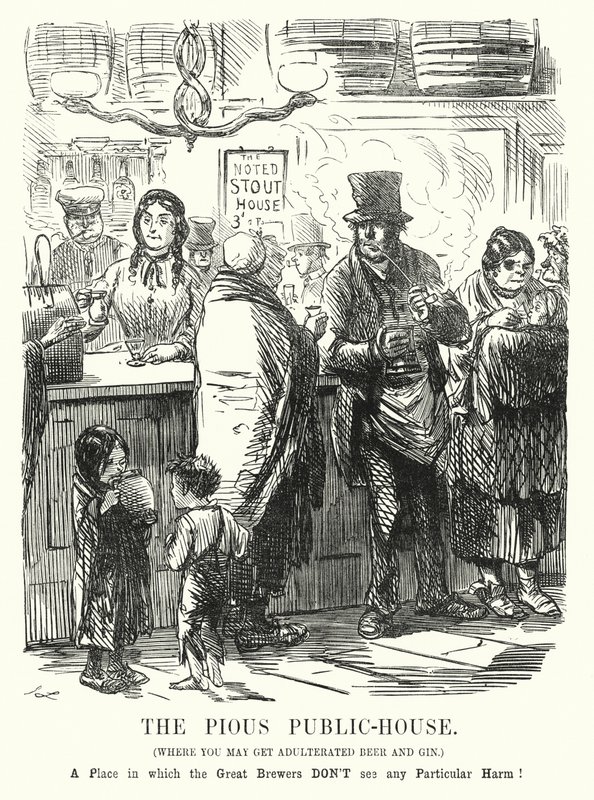 Cartone animato di Punch: La casa pubblica pia da John (after) Leech