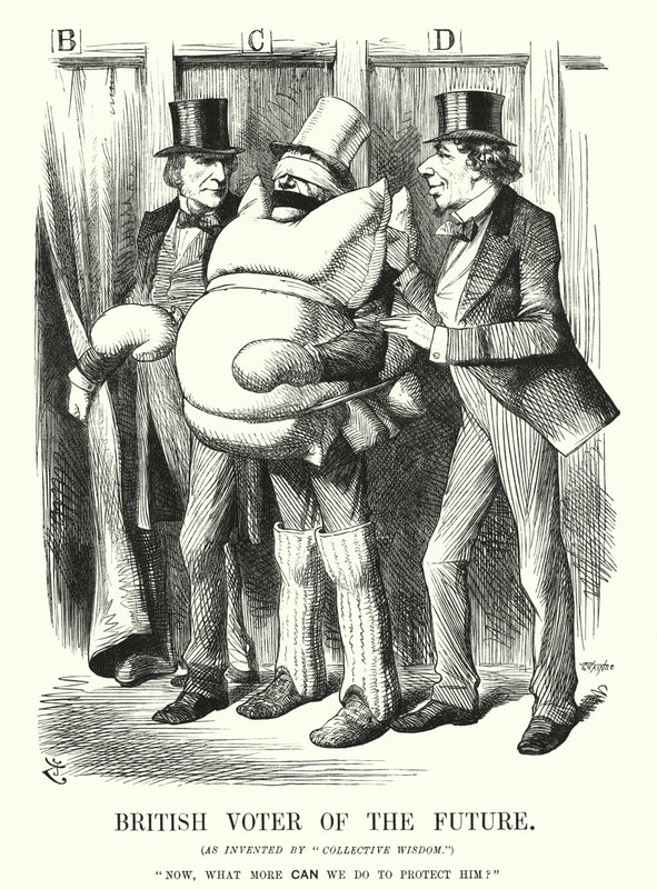 Cartone animato di Punch: Elettore Britannico del Futuro (incisione) da John (after) Tenniel