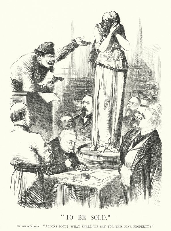 Cartone animato di Punch: Da vendere - La Comune di Parigi da John (after) Tenniel