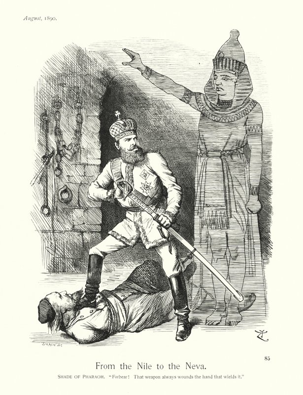 Cartone animato di Sir John Tenniel: Dal Nilo alla Neva da John (after) Tenniel