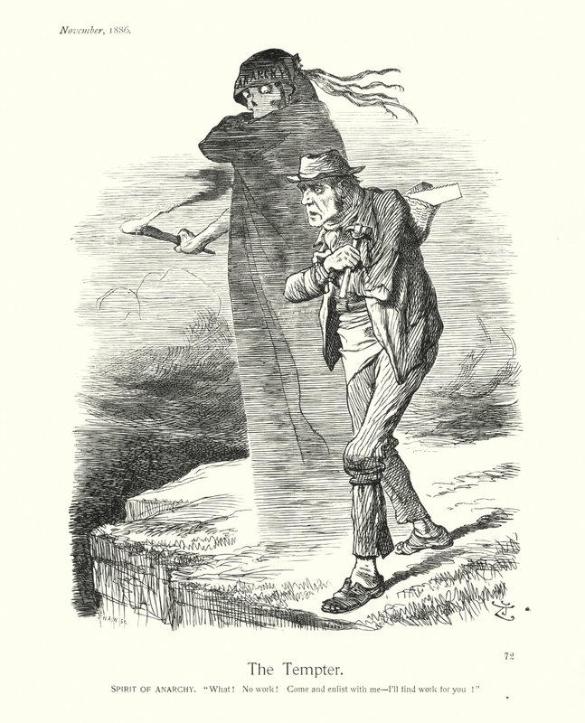 Cartone animato di Sir John Tenniel: Il tentatore da John (after) Tenniel
