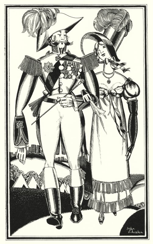 Illustrazione per Don Giovanni di Lord Byron: Medaglie, Gradi, Nastri, Ricami, Scarlatto da John Austen