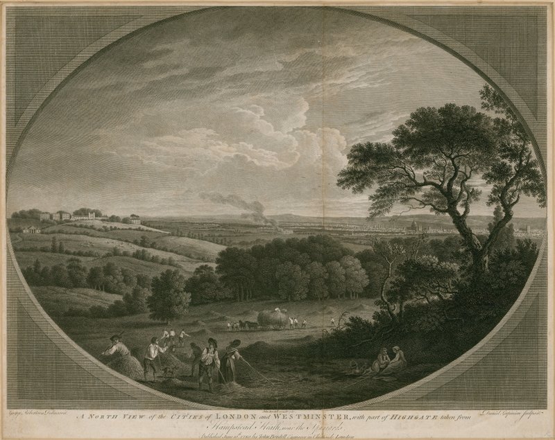 Vista nord delle città di Londra e Westminster con parte di Highgate da John Boydell