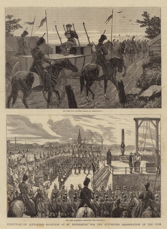 Esecuzione di Alexander Solovieff a San Pietroburgo per il tentato assassinio dello Zar da John Charles Dollman