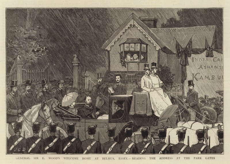 Il Benvenuto a Casa del Generale Sir E Wood a Belhus, Essex, leggendo l