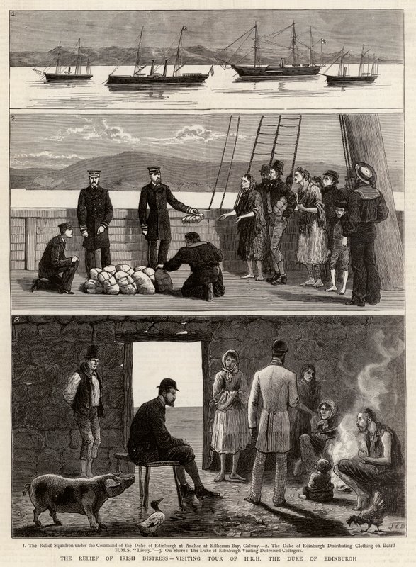 Il soccorso alla carestia irlandese, visita di HRH il Duca di Edimburgo da John Charles Dollman