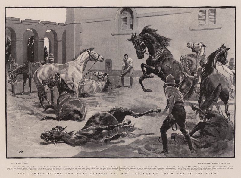 Gli eroi della carica di Omdurman, i lancieri del 21° in marcia verso il fronte da John Charlton