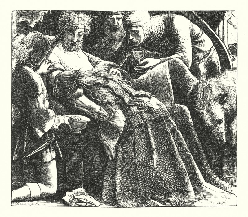 Un Sogno di Belle Donne (incisione) da John Everett (after) Millais