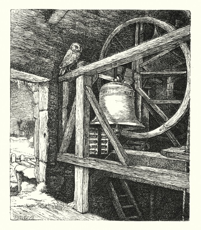 La Morte del Vecchio Anno (incisione) da John Everett (after) Millais