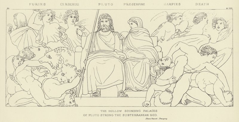 Furie, Cerbero, Plutone, Proserpina, Arpie, Morte da John Flaxman