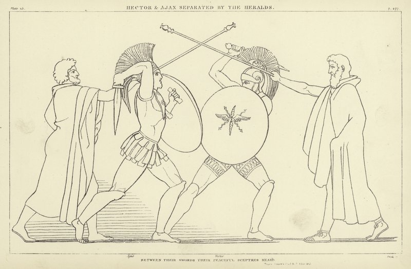 Ettore e Aiace separati dagli araldi da John Flaxman