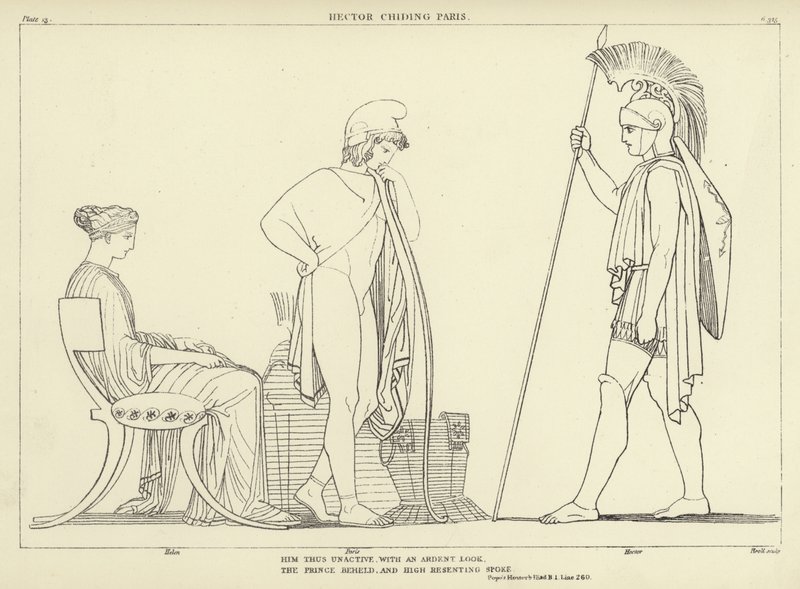Ettore rimprovera Paride da John Flaxman