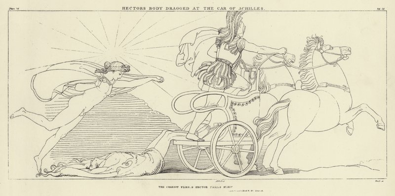 Il corpo di Ettore trascinato dal carro di Achille da John Flaxman