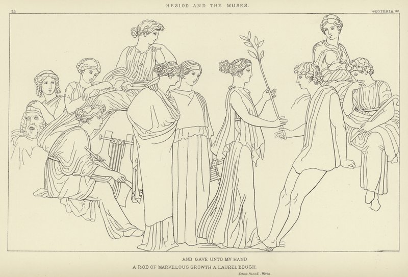 Esiodo e le Muse da John Flaxman