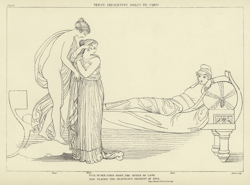 Venere presenta Elena a Paride da John Flaxman