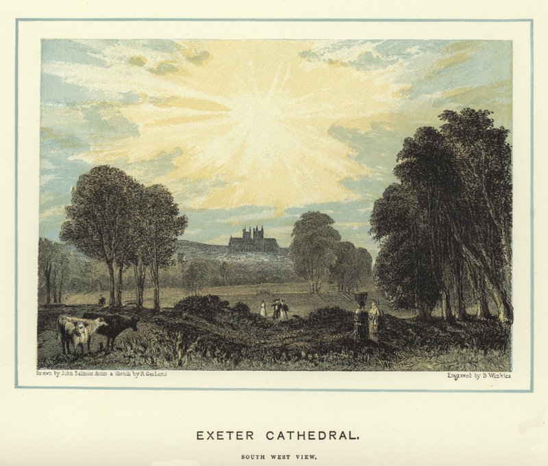 Cattedrale di Exeter, vista sud-ovest da John Francis Salmon