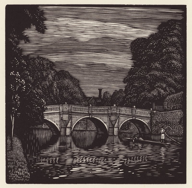 Cambridge: Clare Bridge (xilografia) da John Frederick Greenwood