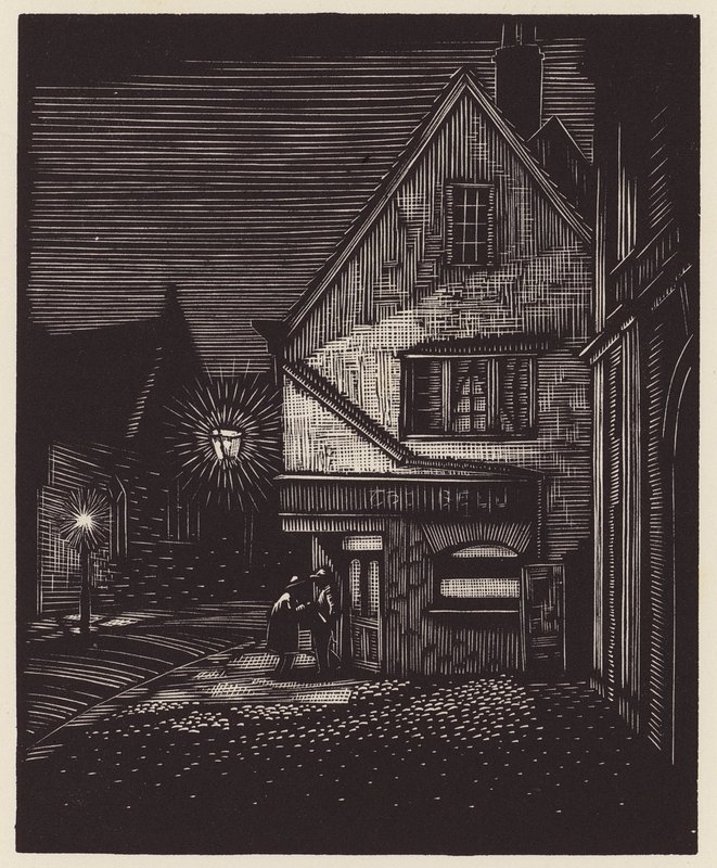 Cambridge: Peas Hill (xilografia) da John Frederick Greenwood