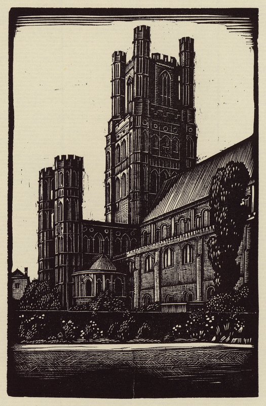 Cattedrale di Ely: Dal giardino del decano (xilografia) da John Frederick Greenwood
