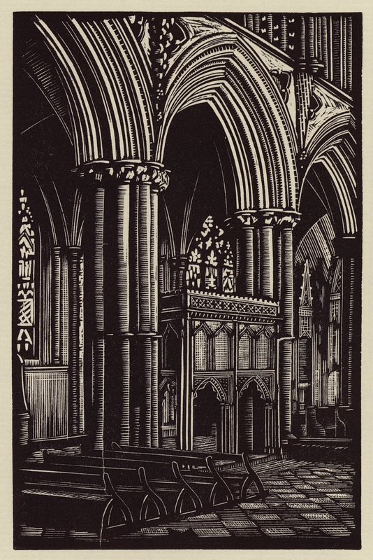 Cattedrale di Ely: Nel presbiterio (xilografia) da John Frederick Greenwood
