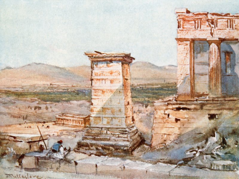 Atene. Il monumento di Agrippa e la Pinacoteca da John Fulleylove