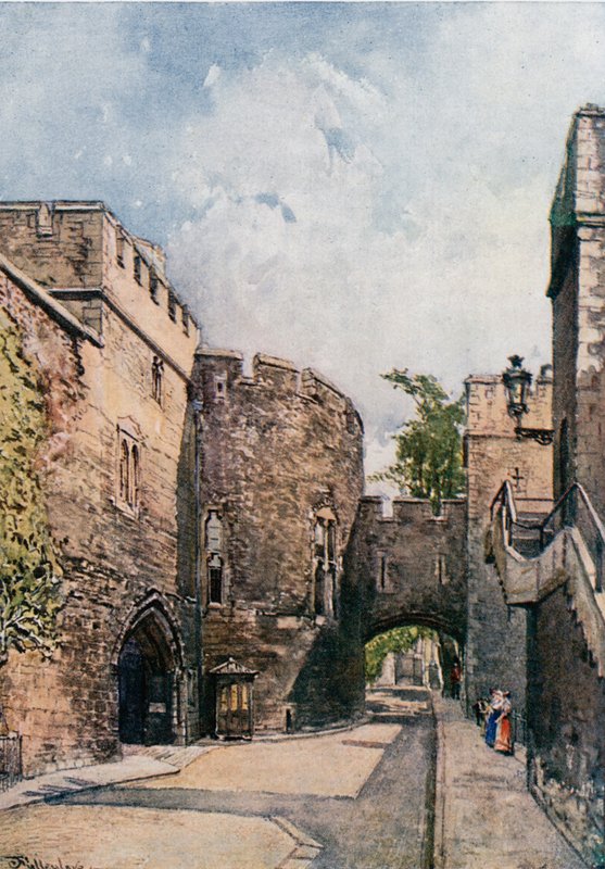 La Torre Insanguinata e la Casa dei Gioielli (Torre di Wakefield), vista verso est da John Fulleylove