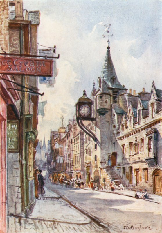 Il Canongate Tolbooth, vista verso ovest da John Fulleylove