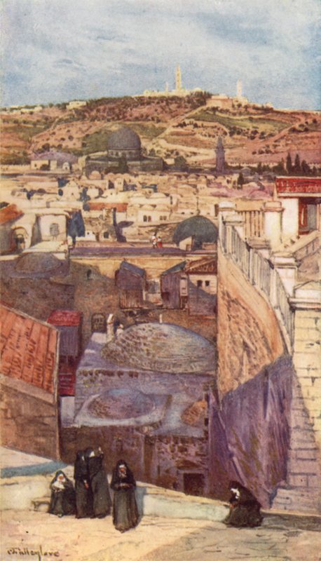 Il Monte degli Ulivi, da un tetto sul Monte Sion da John Fulleylove