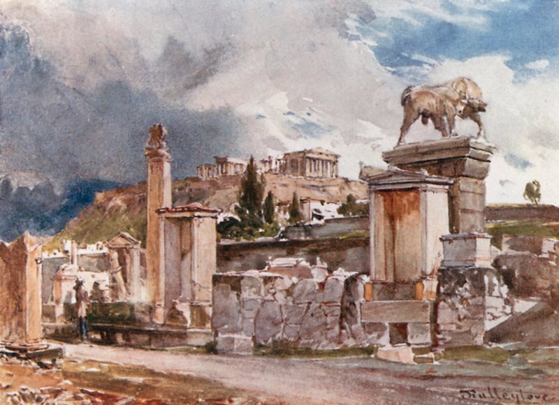 La strada delle tombe fuori dal Dipylon ad Atene da John Fulleylove