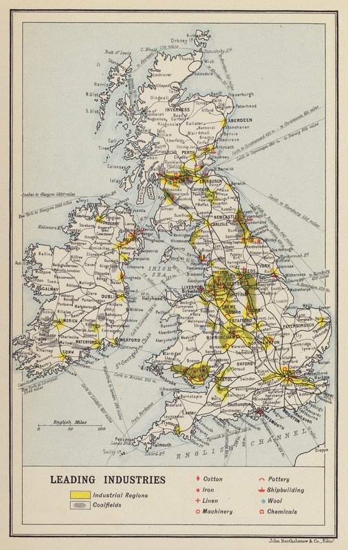 Isole Britanniche, Economia, Industrie Principali da John George Bartholomew