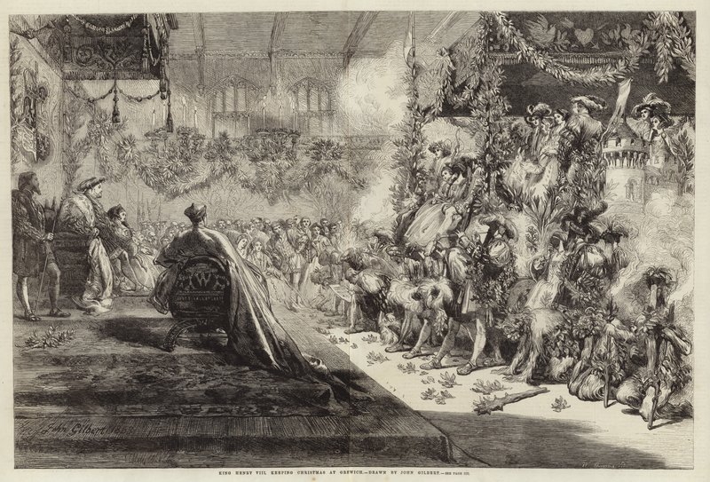 Re Enrico VIII che celebra il Natale a Greenwich da John Gilbert