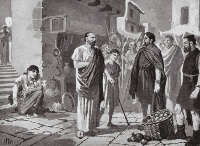 Colonizzatori romani che commerciano con i Daci nativi da John Harris Valda