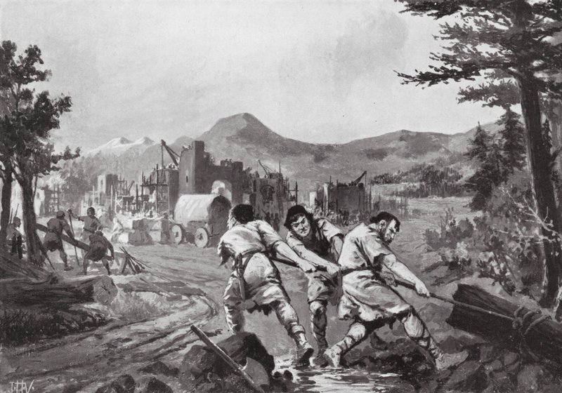 Montanari valacchi che fondano una città, IX secolo da John Harris Valda
