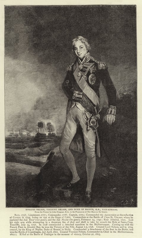 Horatio Nelson, Visconte Nelson, e Duca di Bronte, KB, Vice-Ammiraglio da John Hoppner