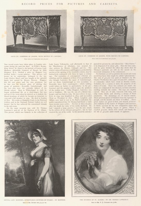 Prezzi record per quadri e mobili da John Hoppner