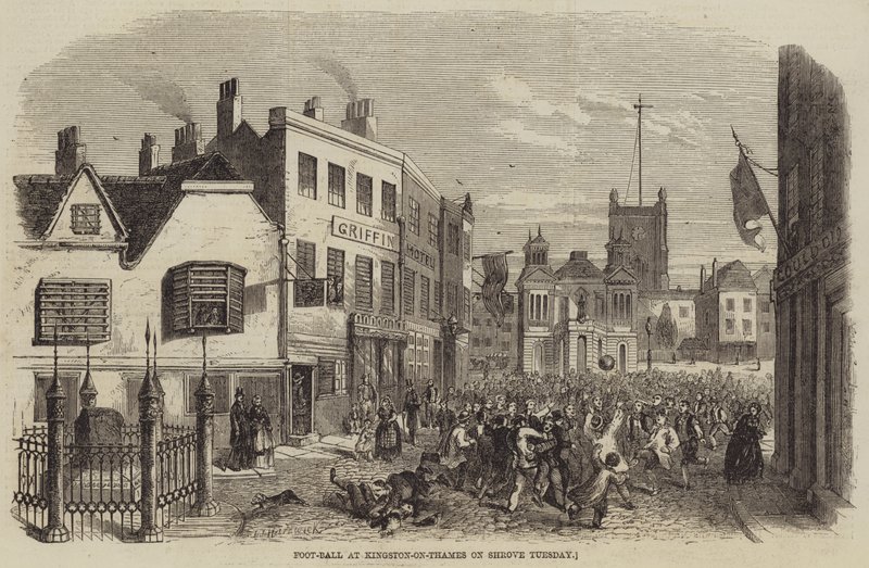 Calcio a Kingston-on-Thames il martedì grasso da John Jessop Hardwick