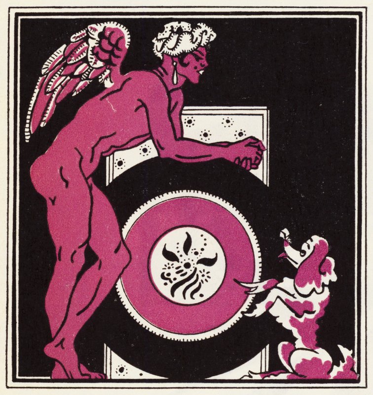 Decorazione per La storia di Aladino e la lampada meravigliosa (litografia a colori) da John Kettelwell