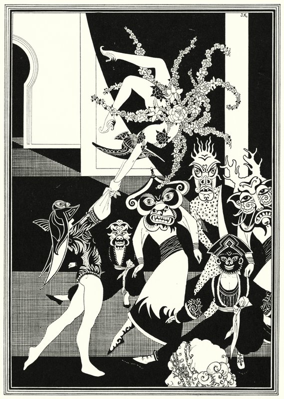 Illustrazione per La storia di Aladino e la lampada meravigliosa (litografia) da John Kettelwell