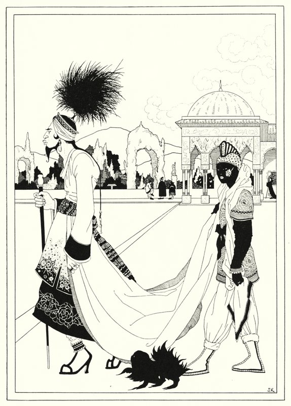 Illustrazione per La Storia di Aladino e la Lampada Meravigliosa (litografia) da John Kettelwell