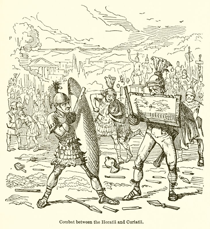 Combattimento tra gli Orazi e i Curiazi da John Leech