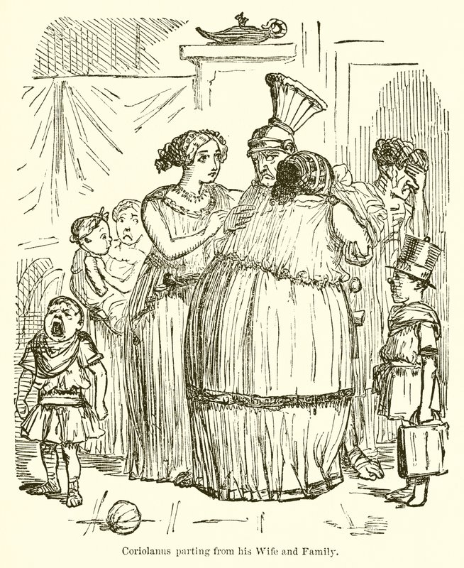 Coriolano si separa dalla moglie e dalla famiglia da John Leech