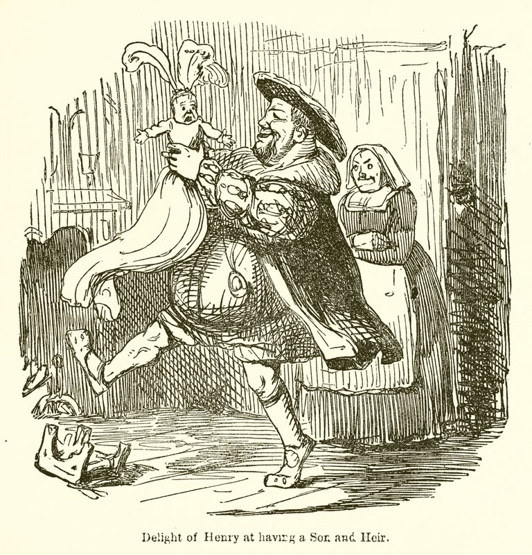 La gioia di Henry per avere un figlio ed erede da John Leech