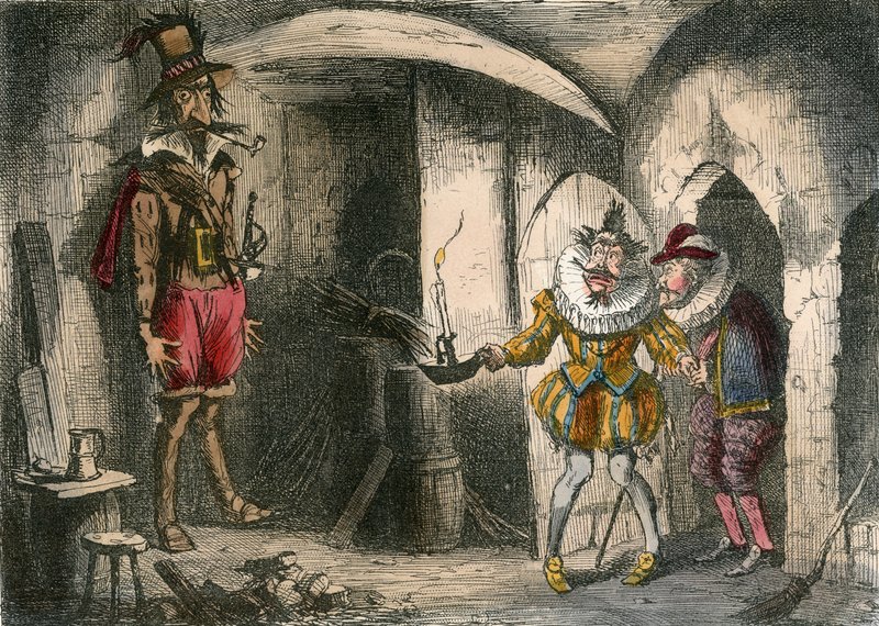 Scoperta di Guido Fawkes da parte di Suffolk e Mounteagle da John Leech