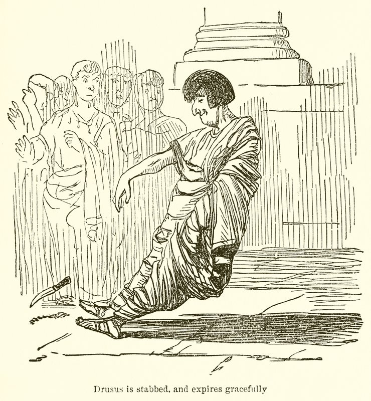 Druso viene pugnalato e muore con grazia da John Leech